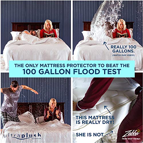 UltraPlush Twin Waterproof Mattress Protector - Bedwetting, Mites, Bed Bug Cover - Thumbnail 2
