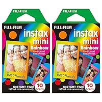 Fuji Instax Mini Rainbow Colors Sofortbildfilm für Fujifilm Instax Mini Kamera, 20 Stück