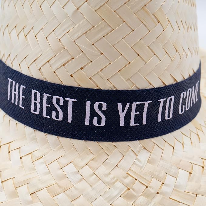 Sombreros de Paja Personalizados - Pack 100 Gorros Estilo Tirolés con Logo o Frase - Color de la Cinta a Elegir - Sombrero Hombre y Mujer para Eventos