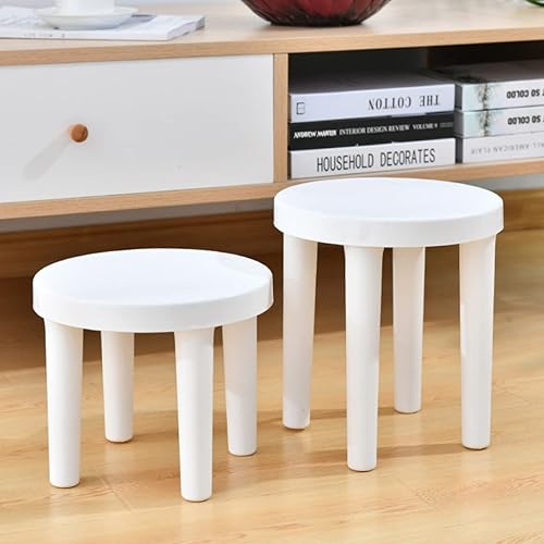 Miniatura 9 de Taburete para niños, pequeño, de plástico, blanco, para oficina, silla, taburete suave, para cocina, hogar, entrenamiento para niños,
