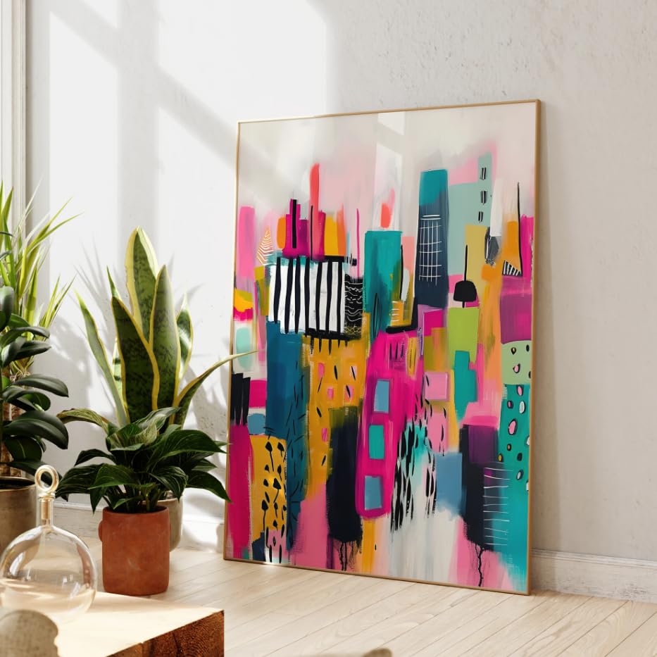 Tableau sur toile graffiti vibrant et coloré pour impression d'art moderne