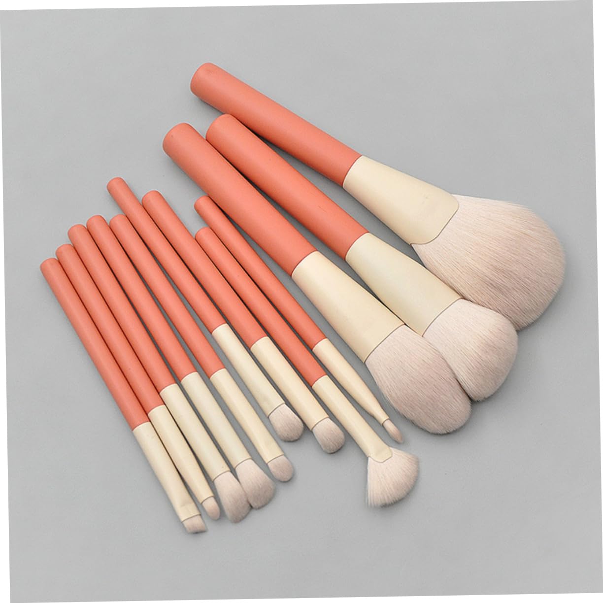FRCOLOR 2sets Pennelli Per Trucco Professionali Fibra Artificiale Leggeri e Portatili Per Trucco Viso Ombretti e Blush Perfetti Per Viaggi e Uso Quotidiano