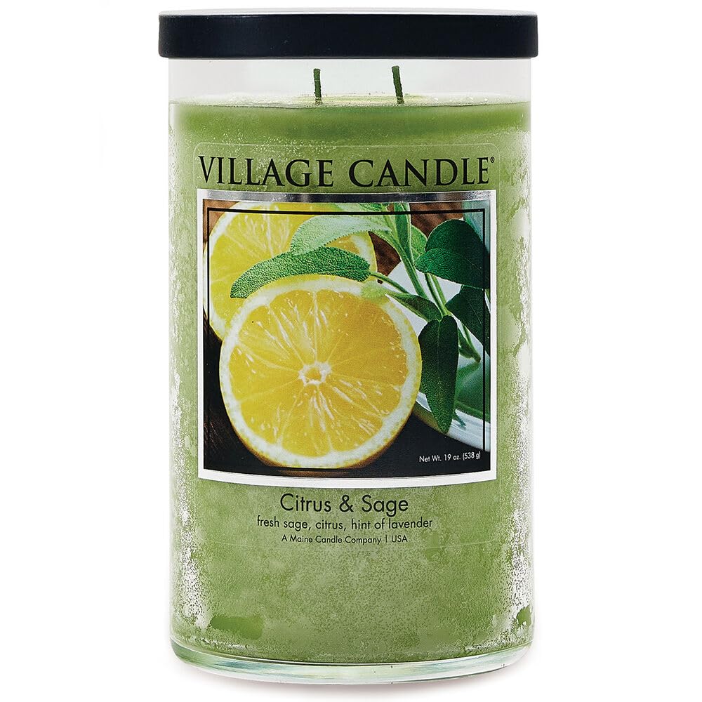  Village Candle Citrus & Sage Large Tumbler Glass Jar Scented Candle for Relaxation and Stress Relief
| Village Candle C