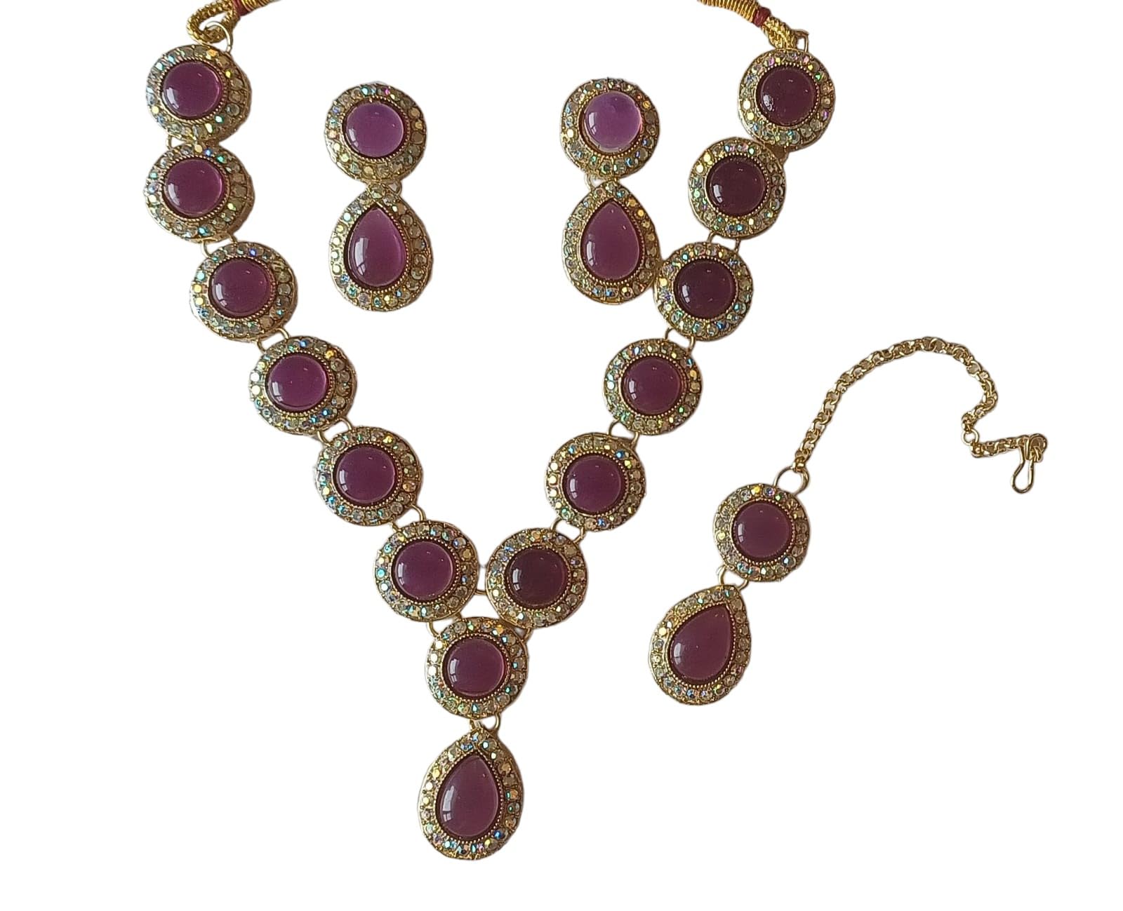 DEVANYA CRAFTS JEWELLERY Women Jewellery Set Choker Necklace Set with Earrings Material Alloy Wine Color (B0D66C9F27) Amazon Price History, Amazon Price Tracker