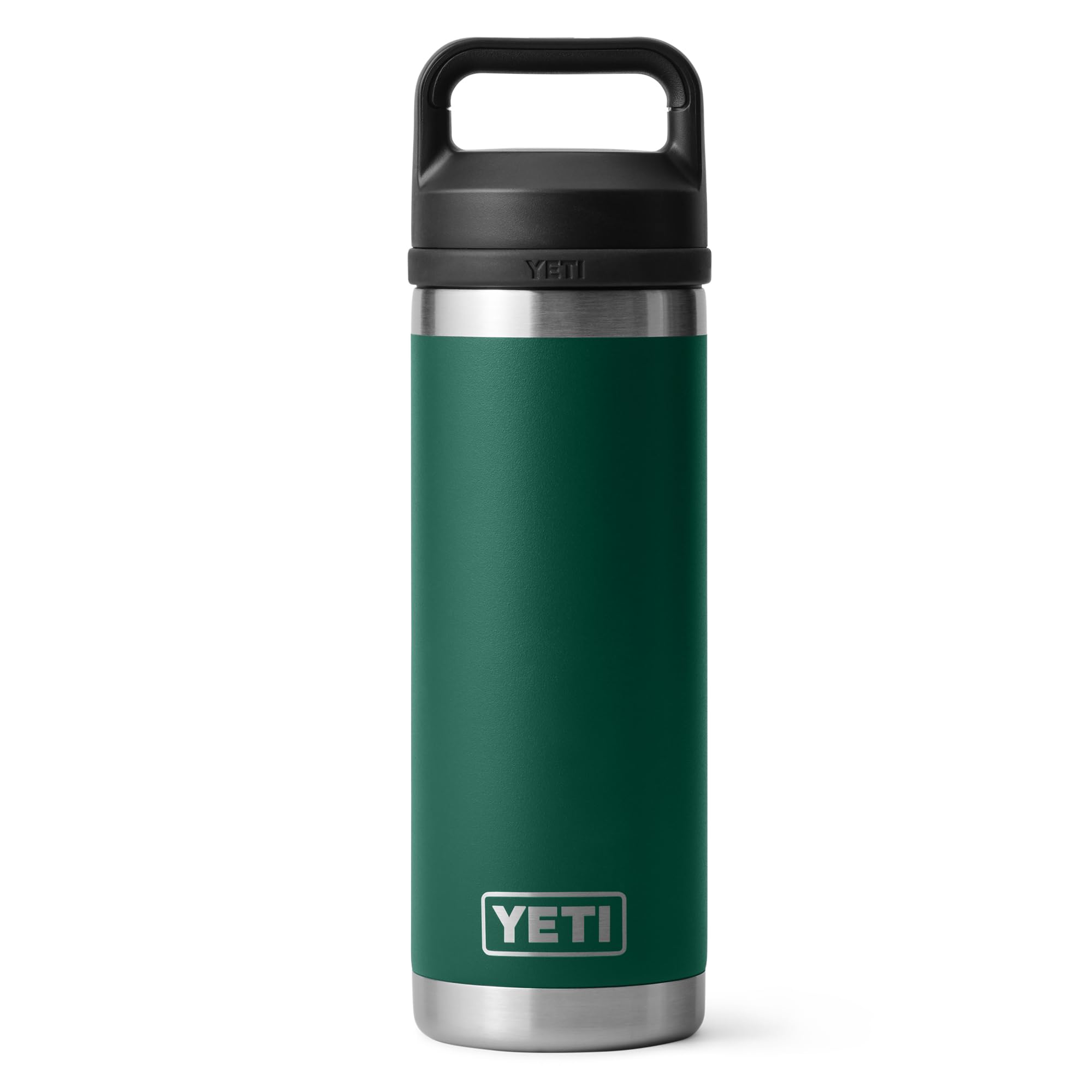 YETI Rambler Bottle Chug, Vacuum Insulated Stainless Steel Bottle with Chug Cap, Black Forest Green, 18 oz (532 ml)