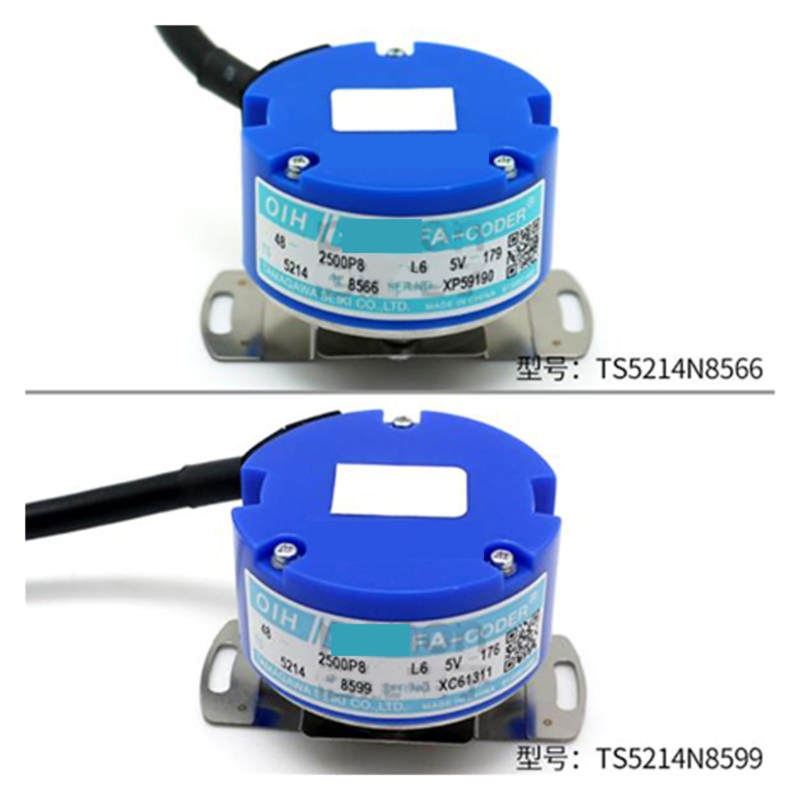 Encodeur De Servomoteur OIH48-2500P4-L6-5V 2500 Impulsions TS5214N500 TS5214N8566 N8599 DC5V Pilote Ligne UVW Sortie pour le test du programme(TS5214N500)