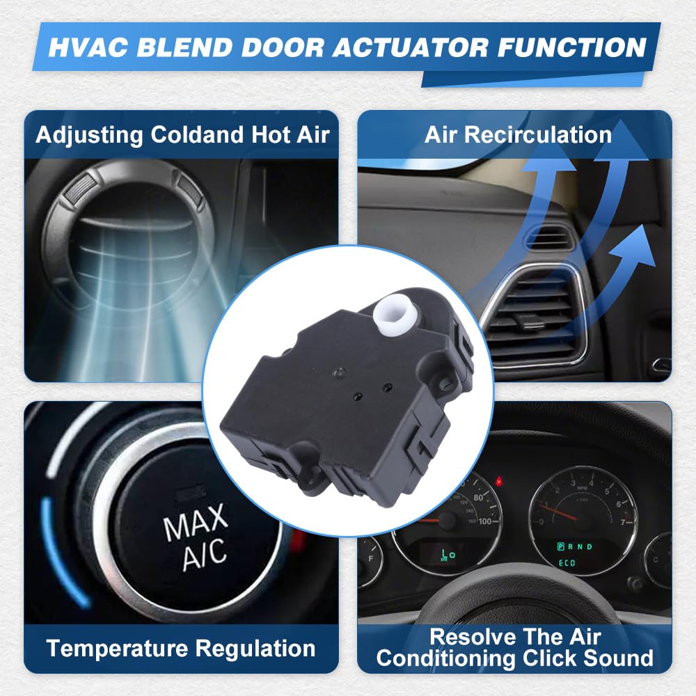 Aktuator mieszacza powietrza HVAC z 5 włącznikami, kompatybilny z Fordem F-150 1997-2003, Fordem E-150 Econoline 1993-2008, Dodge Durango 2011-2015, zastępuje 604-124, 16124952, 89018368