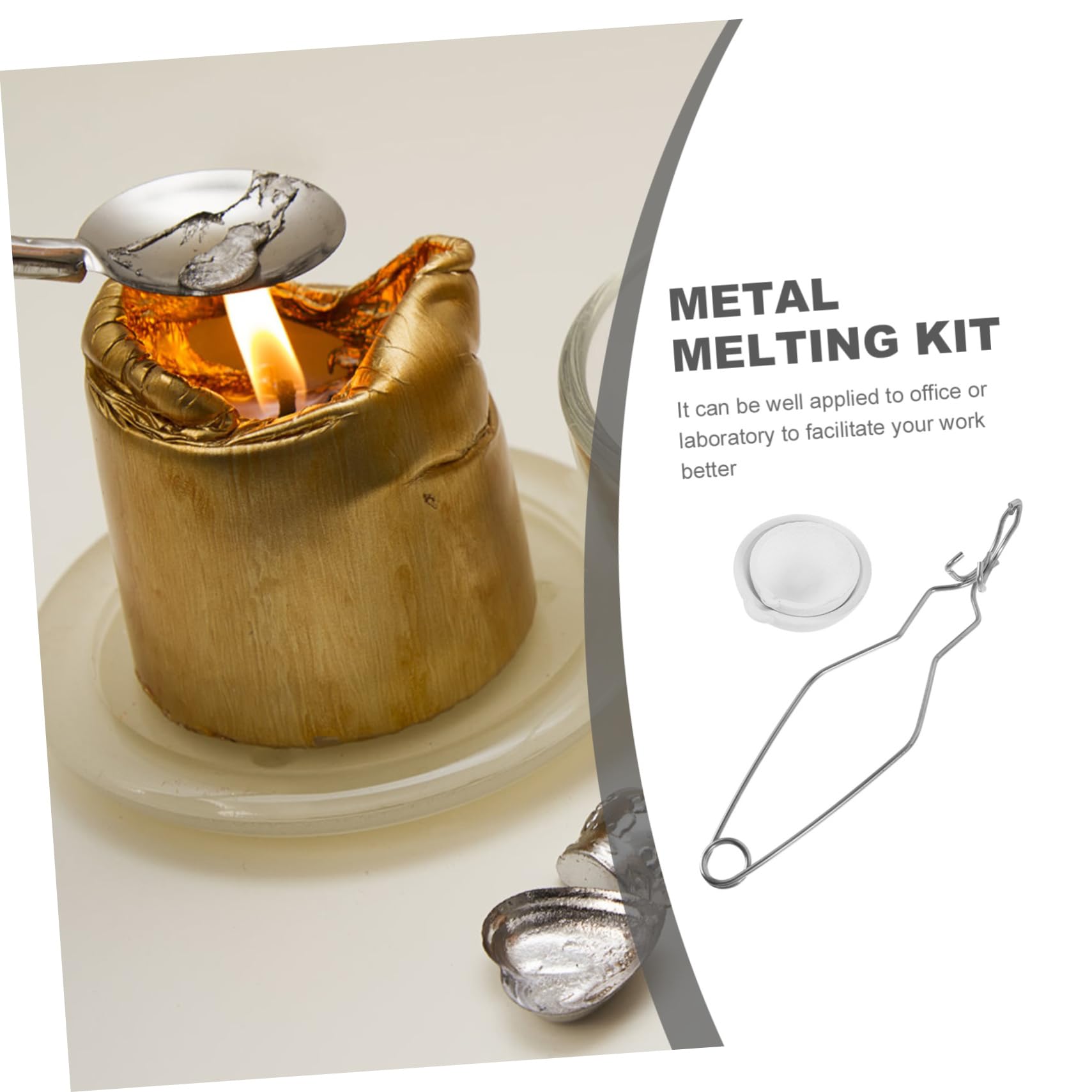 LIFKOME 1Set Crucible with Tongs for Melting and Durable Heat Resistant Metal Melting Furnace Kit for Jewelry Casting