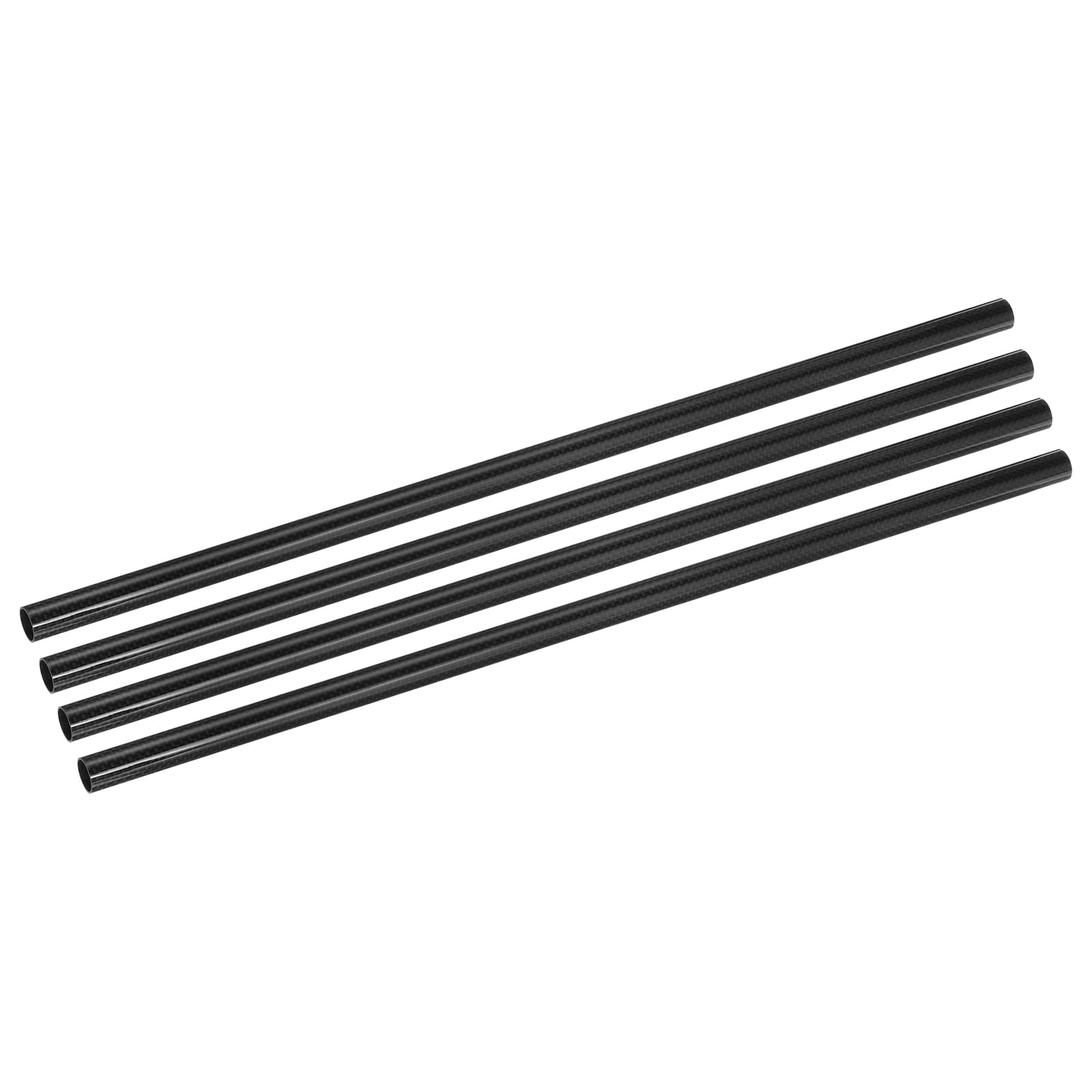 QUARKZMAN 4Pcs Tubes en Fibre de Carbone 14 x 16 x 500mm Surface Lisse en Tissage Uni Tige en Carbone Enroulée en Rouleau 3K pour Avion RC Quadricoptère Multicoptère