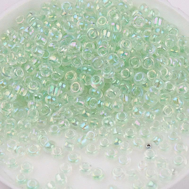 Szklane koraliki z nasionami małe koraliki 1,5-4 mm szklane koraliki ryżowe magiczny kolor przezroczyste imitacja kolorów rozproszone koraliki DIY koraliki akcesoria z frędzlami