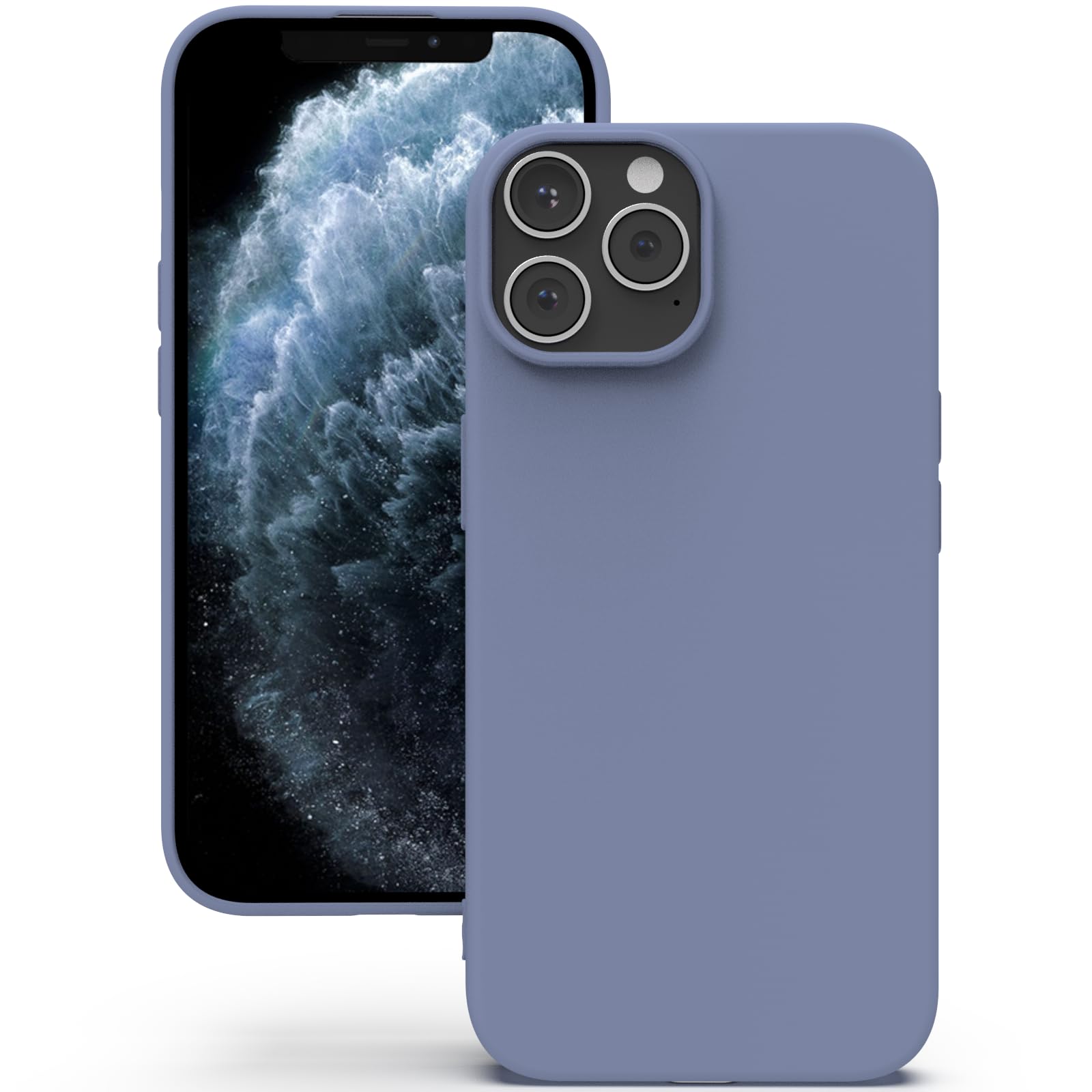 YATWIN Hülle für iPhone 11 Pro Max, Silikon Handyhülle mit Futter, 1mm Kamera und Displayschutz, Dünn & Leicht, Anti Kratzer Case, Lavendelgrau