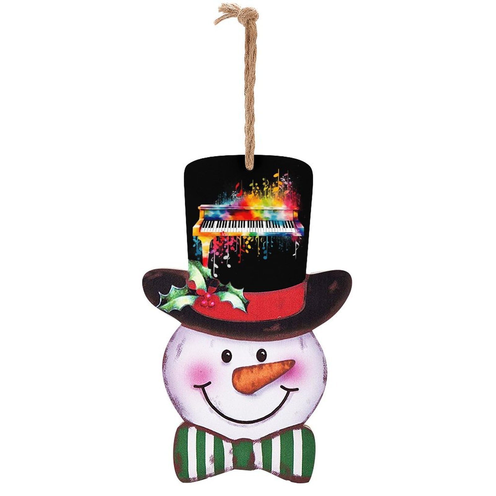 Colorful Piano Keyboard Music Note Snowman Decor Christmas Snowmans Hanging Decors Wooden Exquisite Holiday Decoration Sign for Home Window Wall Farmhouse Indoor Outdoo