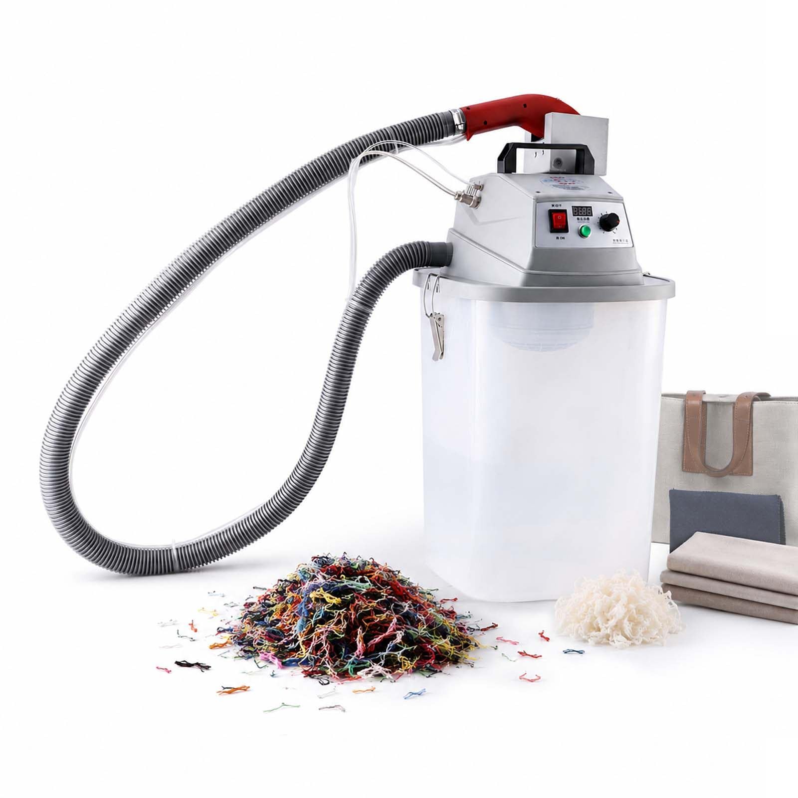 QFGain 450W Brushless Thread Trimmer with Suction – <1mm Thread Residue, Real-Time Temp/RPM for Textile Factory, Clothing Production and Tailoring