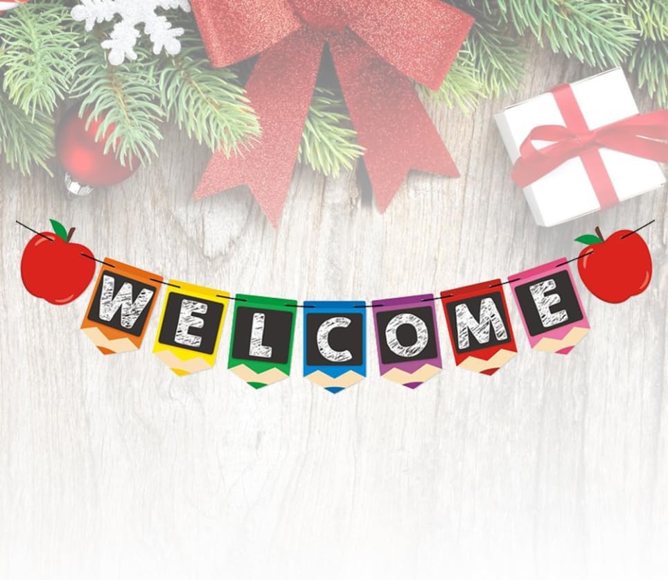 Miniatura 9 de Banderines de bienvenida creativos coloridos para comenzar la escuela, banderines colgantes para el primer día, suministros de decoración de fiesta