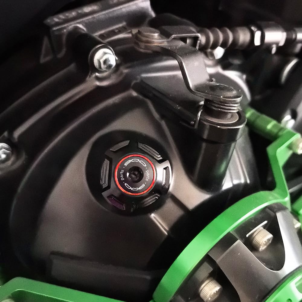 Für KAWASAKI Z900 Z 900 2017-2025 Aluminum Zubehör Motorrad Vorne Hinten Abdeckung des Bremsflüssigkeitsbehälters Motoröl-Einfülldeckel Beschützer (Rot)