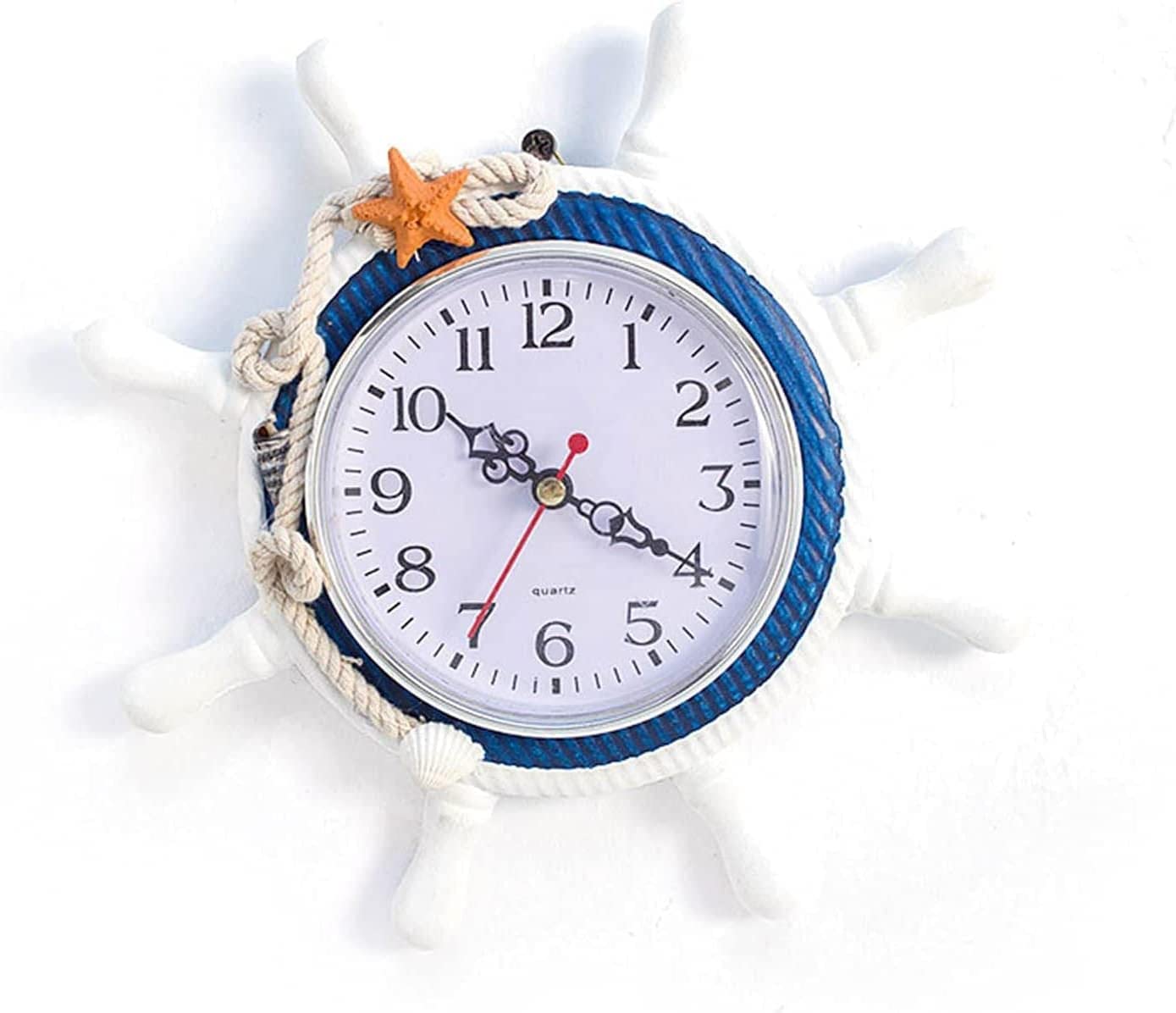 Horloge murale de jardin en bois nautique style méditerranéen