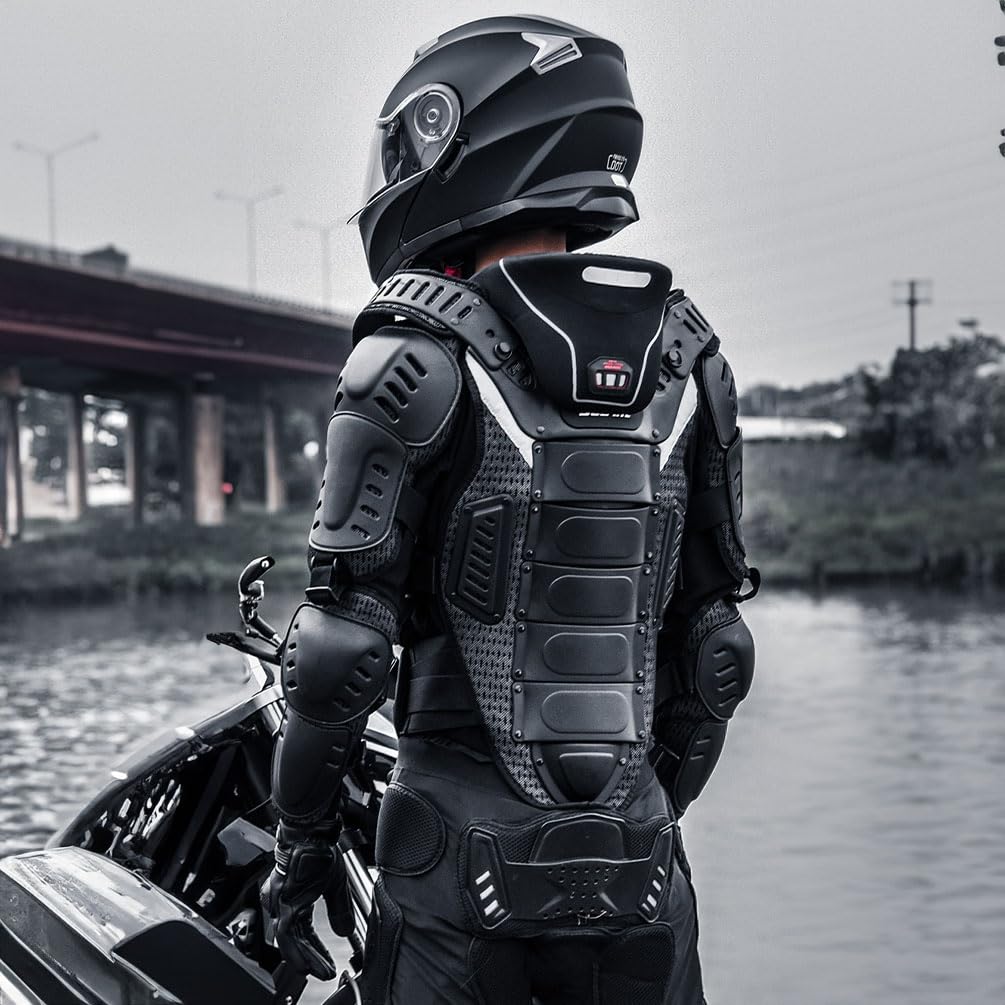 Chaqueta De Motocicleta Chaqueta con Protección para la Espalda Armadura De Motocicleta con Rodilleras Y Coderas