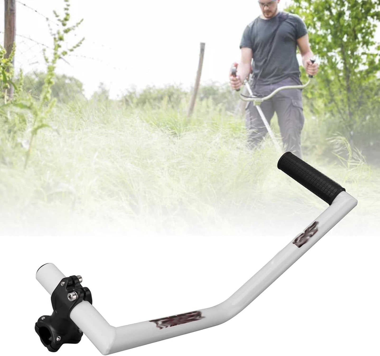Ergonomiczny uchwyt do trymera - Darwins Grip zestaw przedłużający do zjadacza chwastów, aluminiowy uchwyt premium z klipsem wspornika, idealny do pielęgnacji trawnika i kształtowania krajobrazu