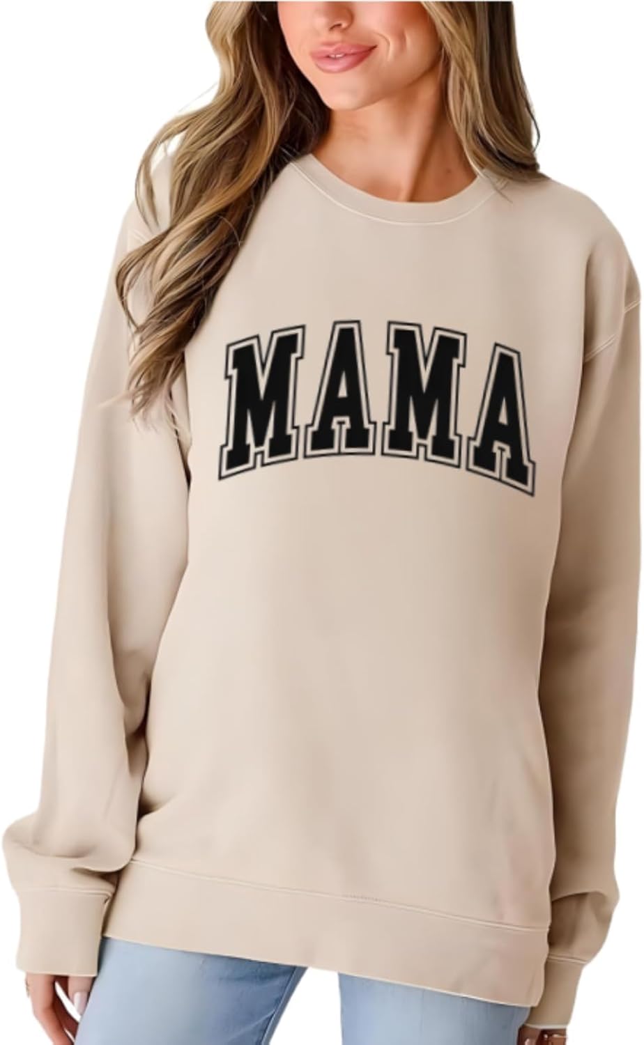 Mama Sweatshirts for Women Mama Crewneck Graphic Sweatshirt Mom Life Long Sleeve Mom Shirt Pullover Sweater Tops - Image 6
