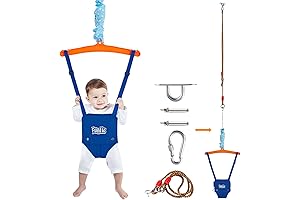 FUNLIO Baby Door Swing Door Jumper, 6-24 Months Indoor Outdoor Jumperoo with Smooth Swing