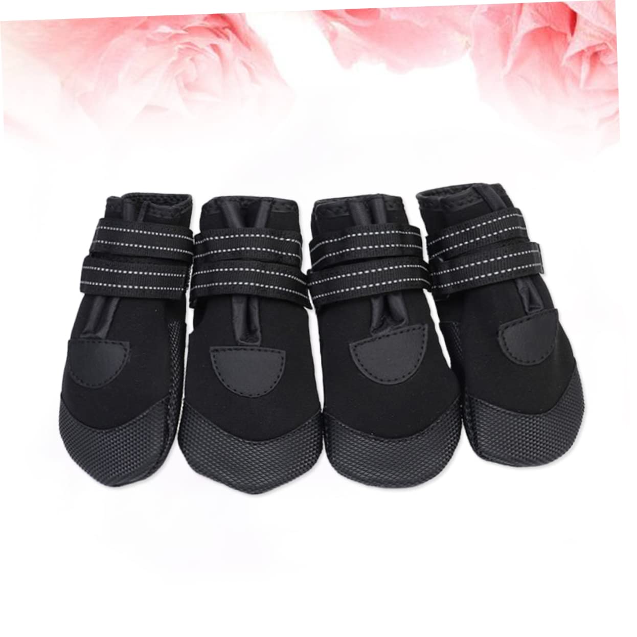 FOMIYES Lot De 3 Paires De Chaussures pour Chien Bottines Réfléchissantes Chaussures De Marche pour Petits Chiens Chaudes Et Confortables Noires 4 Pièces X 3