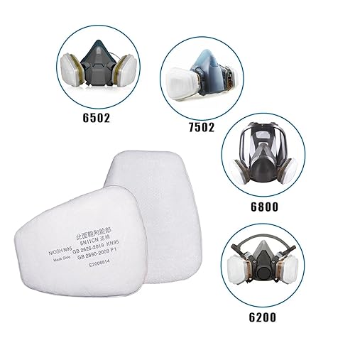Miniatura 4 de 40 filtros respiradores 5N11 de algodón, filtro de partículas de repuesto para 6200, 6502, 7502, 6800, y respirador serie FF402, filtro de