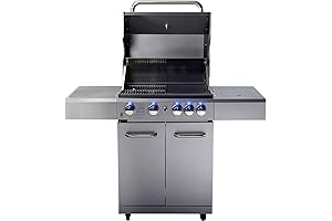MCP Island Grills Stainless Steel 5-Burner Gas BBQ Grill with Rotisserie, Side...