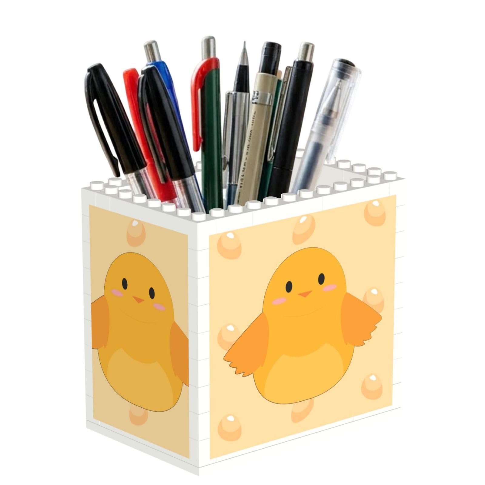 SXZVVBN cartoon chick Building Block Desk Tidy ABS Organiser