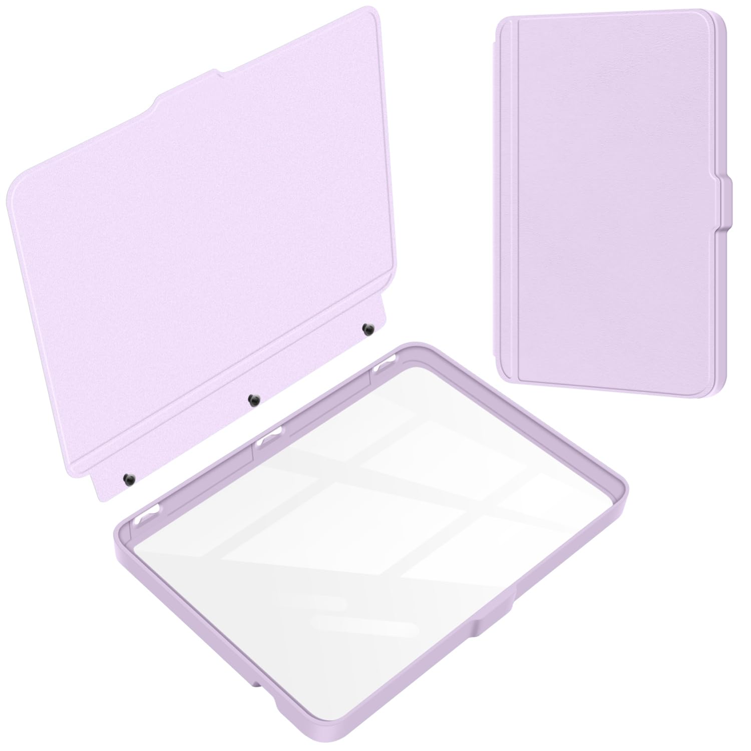 Split Folio Detachable Protective Case for 7" Kobo Libra Colour 2024 Released, Ultra Clear Transparent Back Cover Light Shell, Auto Sleep and Wake, Dark Green — view 26