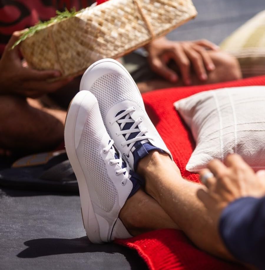 Image of OluKai Men's Moku Pae Slip-On Boat Shoes, Cushioned Deck & Dock Shoe