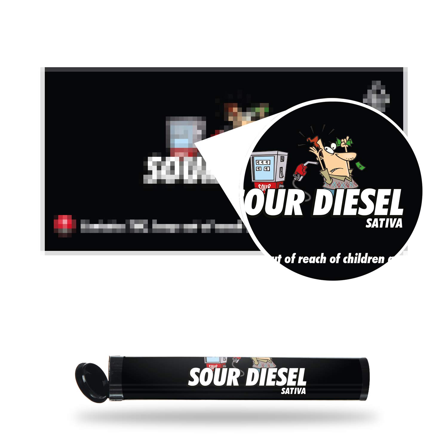 Sour Diesel Pre-Roll Labels - Cali Labels - Pre-Roll Tube Stickers x100