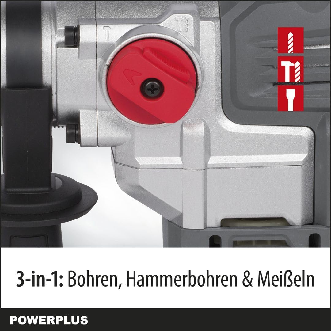 Powerplus POWE10060 wiertło 850 RPM Klucz Czarny, Szary, Czerwony, Srebrny