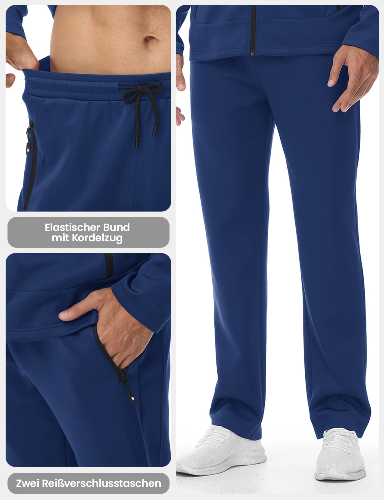 YSENTO Męski dres treningowy, dres do joggingu, strój sportowy, 2-częściowy strój fitness, streetwear, strój rekreacyjny z kapturem