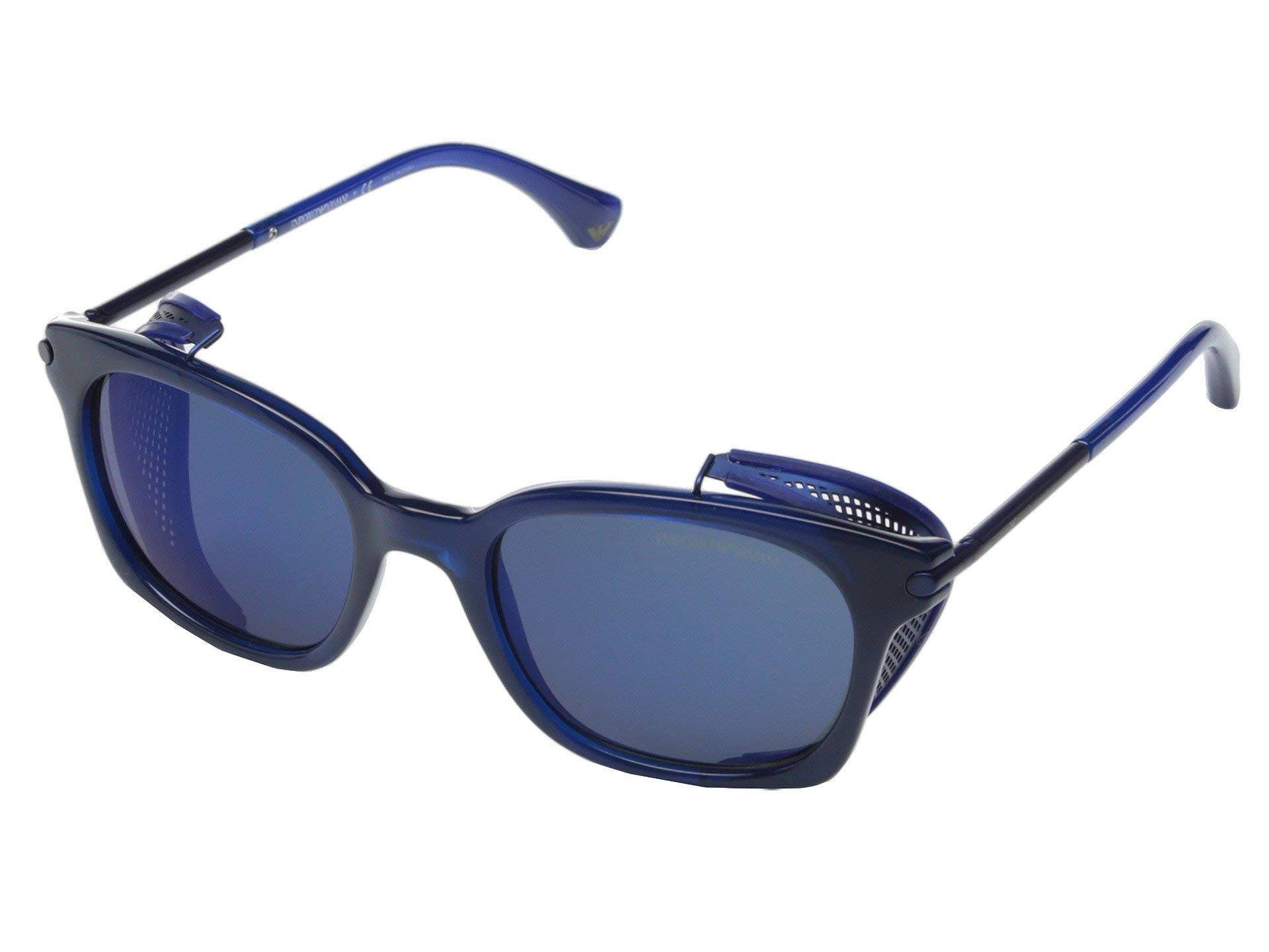 Emporio Armani Men's EA4028Z Square w. Blinders Sunglasses, Electric Blue/Dark Grey, 52 mm