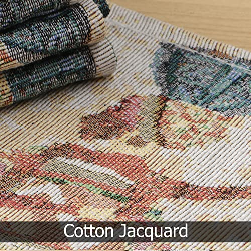 Image of HOKIPO Cotton Jacquard Placemats Set of 4 (12x18 Inches) (IN-530-D3*4) Multicolor Tribal Women
