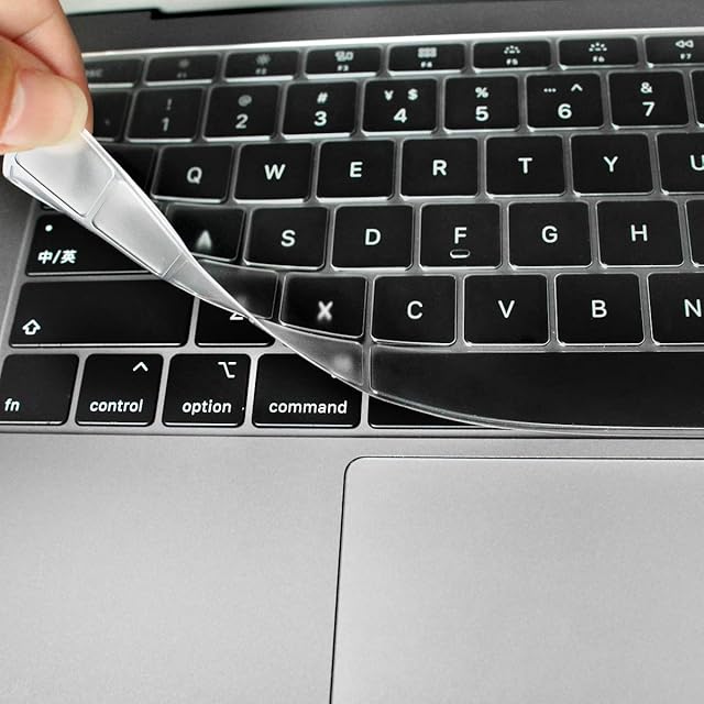 Se7enline Ultra Thin TPU Keyboard Cover for MacBook Air 13 Inch 2020 New (Model: A2337/A2179, UK Layout) Touch ID Keyboard Protector Protective Skin (NOT FIT 2018-2019 Version), Transparent/Clear