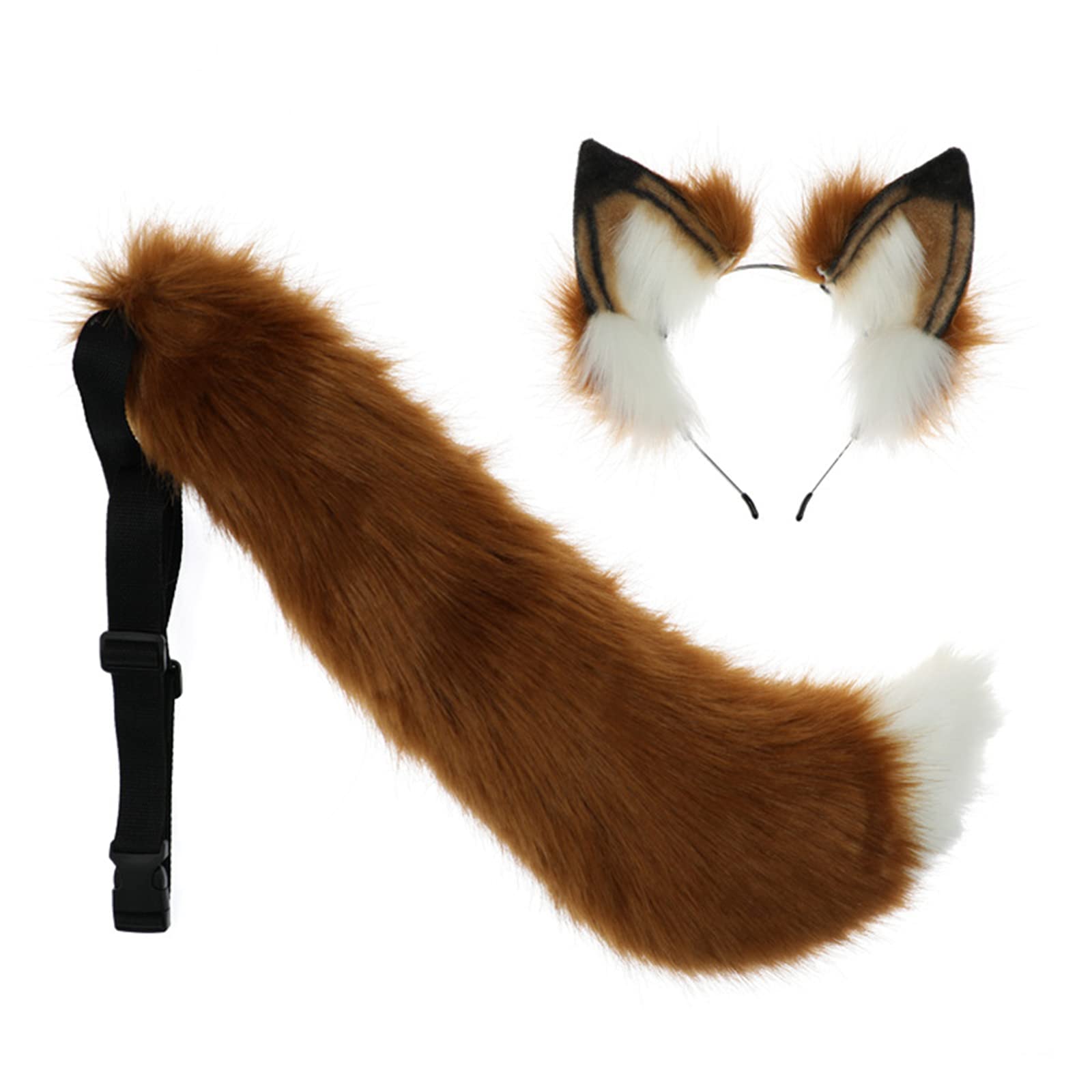 Xrten Set 2 Pezzi set di Costumi Animali Fascia,Cerchietto per Orecchie di Animale Cerchietto con Orecchie da Gatto