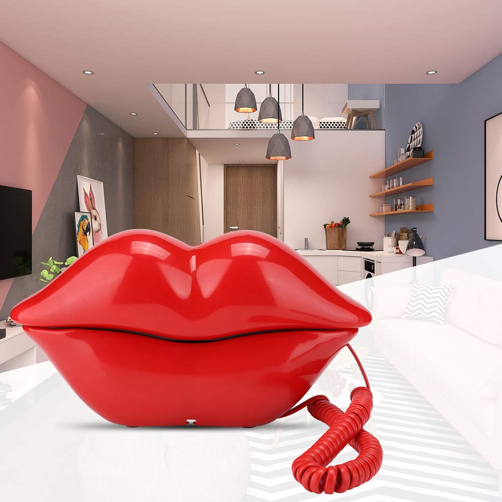 Yctze WX 3061 TéLéphone de Bureau Multifonctionnel en Forme de Lèvre Mignonne Rouge | Décoration de Maison éLégante et TéLéphone Offi, de Bureau, de Maison, de, Décoration de la, WX 3061, Mignon L