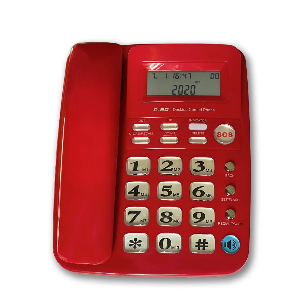 Buy HePesTer Corded Phone with Caller ID, P50 Wired Landline Phone for