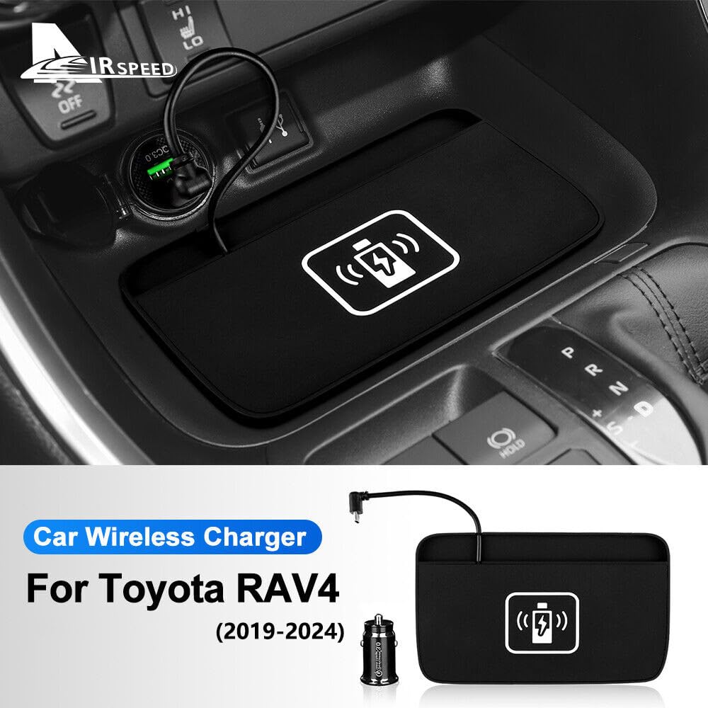 QXZcar for 2019-2024 Toyota RAV4 Wireless Charger, 15W Fast Wireless Car Charger Qi Charging Station Pad Mat fits RAV4 Accessories