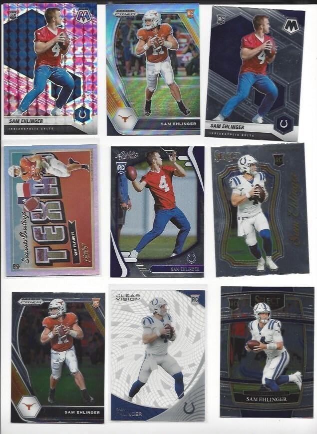 Sam Ehlinger Lot Of (18) Colts Rookies Select Pink Camo Mosaic Silver Prizm Rc - Football Cards