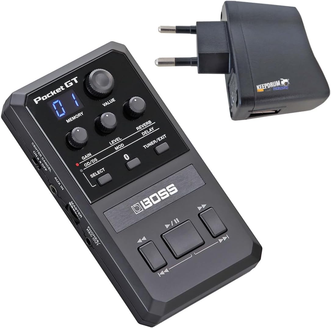 Boss Pocket GT MultiEffect Guitar Processor + Keepdrum USB Power