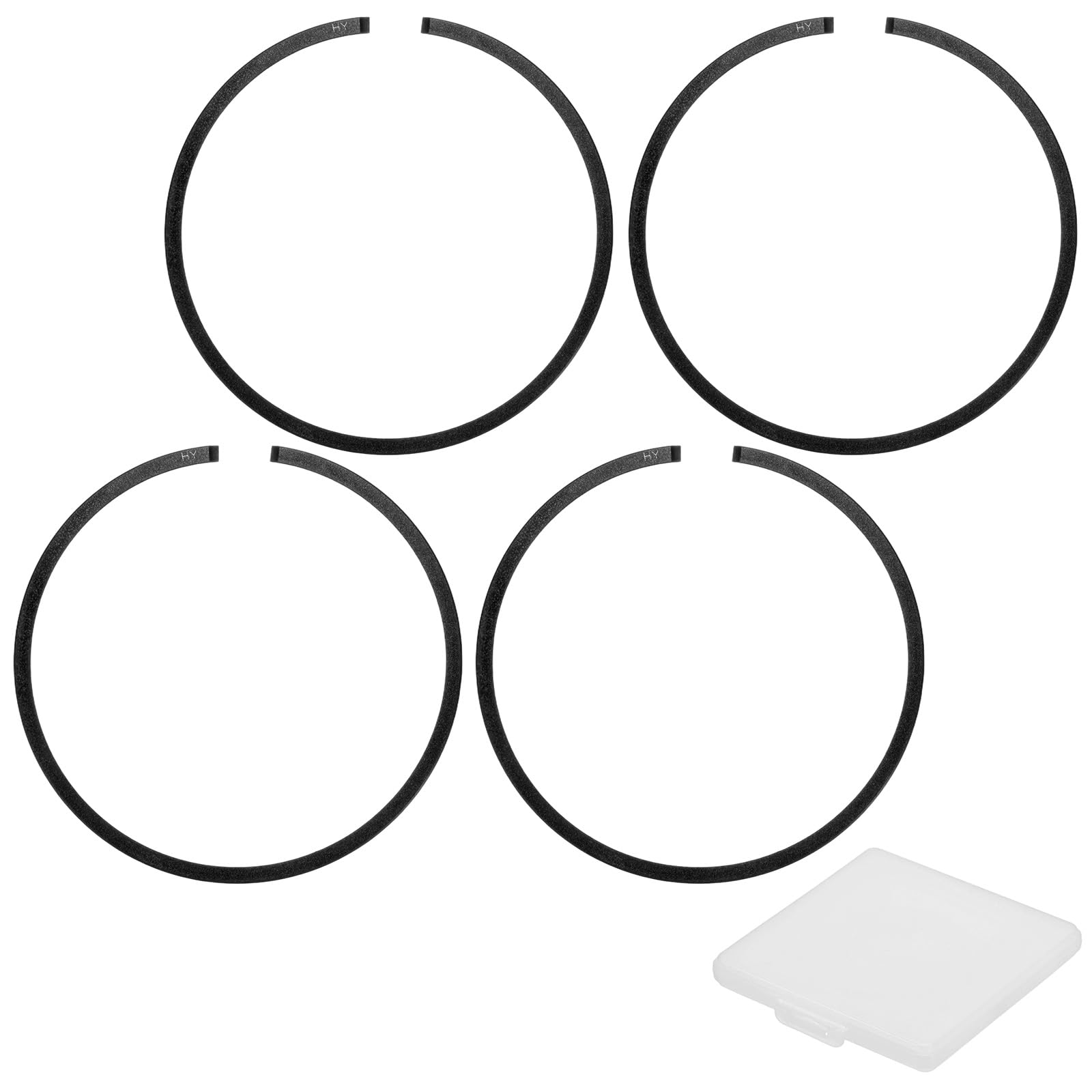 M METERXITY 4-Pack Engine Piston Rings Kit, 56mm x 1.5mm Thick Ductile Iron Piston Ring Set Standard Replacement for Small Engines/Motors/Machinery [Black]