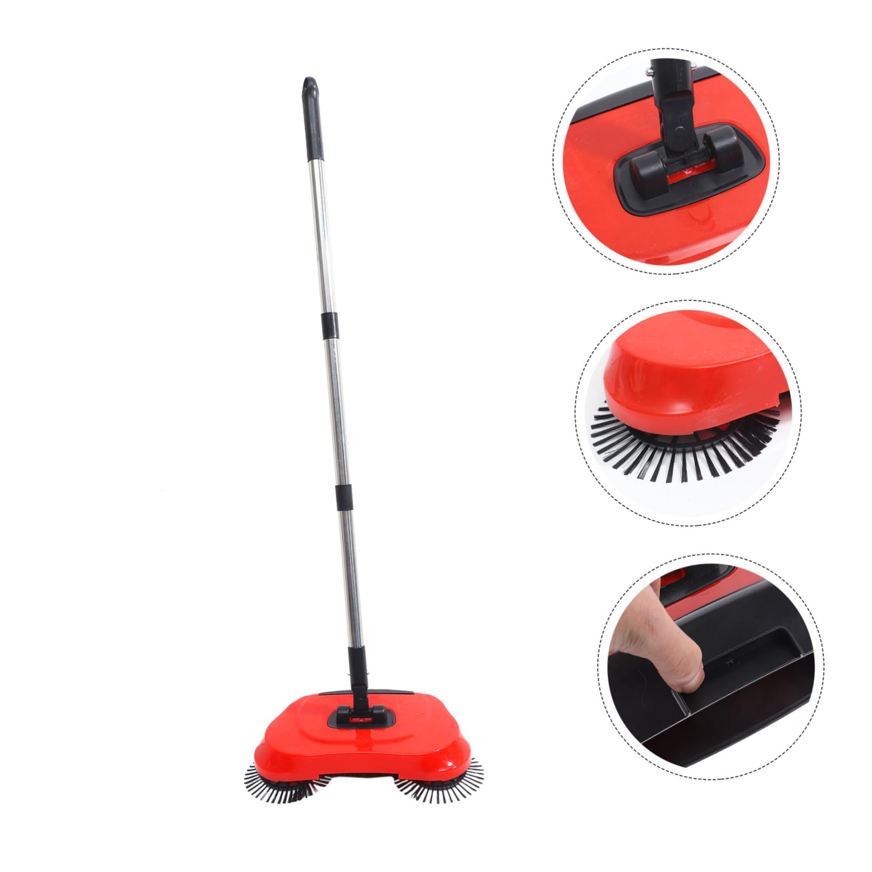 Spazzatrice Rosso Manuale Manico Regolabile 3 in 1
