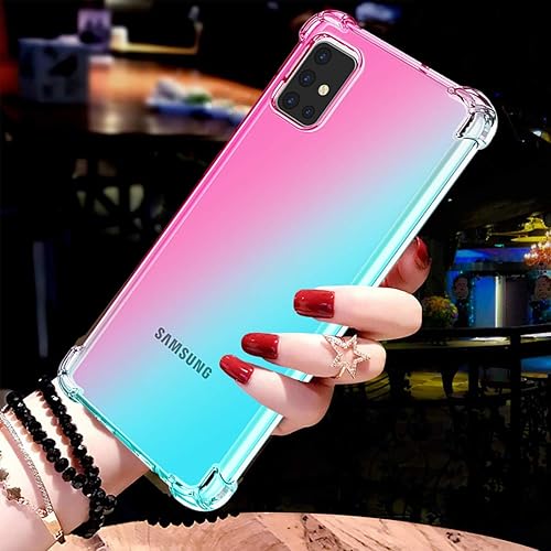 Miniatura 6 de Funda para Galaxy A71 5G, [no compatible con Galaxy A71 5G UW] Funda transparente para teléfono con degradado, delgada, antiarañazos, flexible,