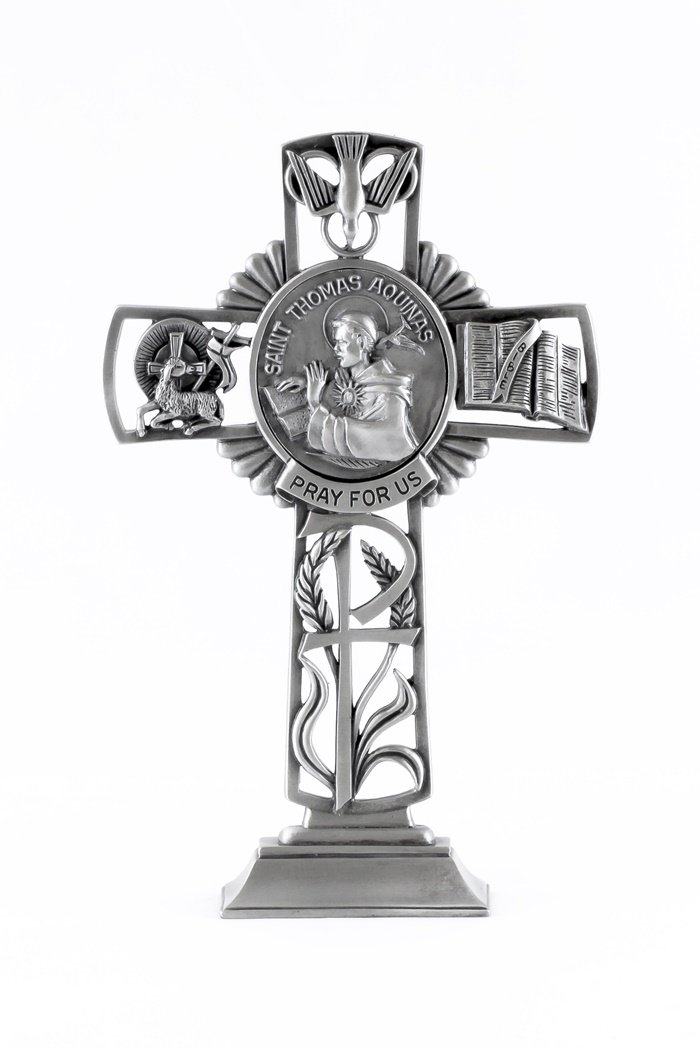 Bethany Collection Standing Cross Creative Brands St. Thomas More 5-inch Height, Pewter