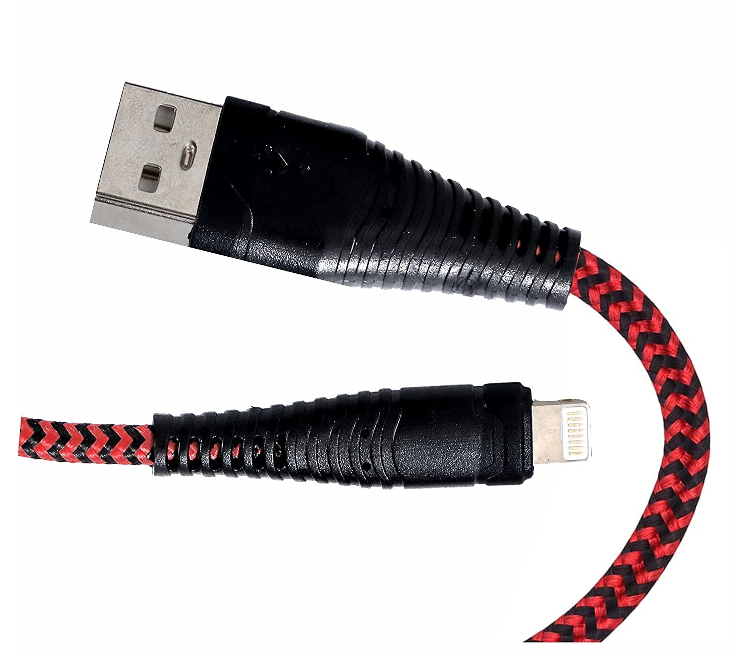 Hawkdeals Usb Nylon Braided Data Sync And Charging Cable For Iphone, Ipad Tablet (3 FT Red, Black) (B0BGBV7S2K) Amazon Price History, Amazon Price Tracker