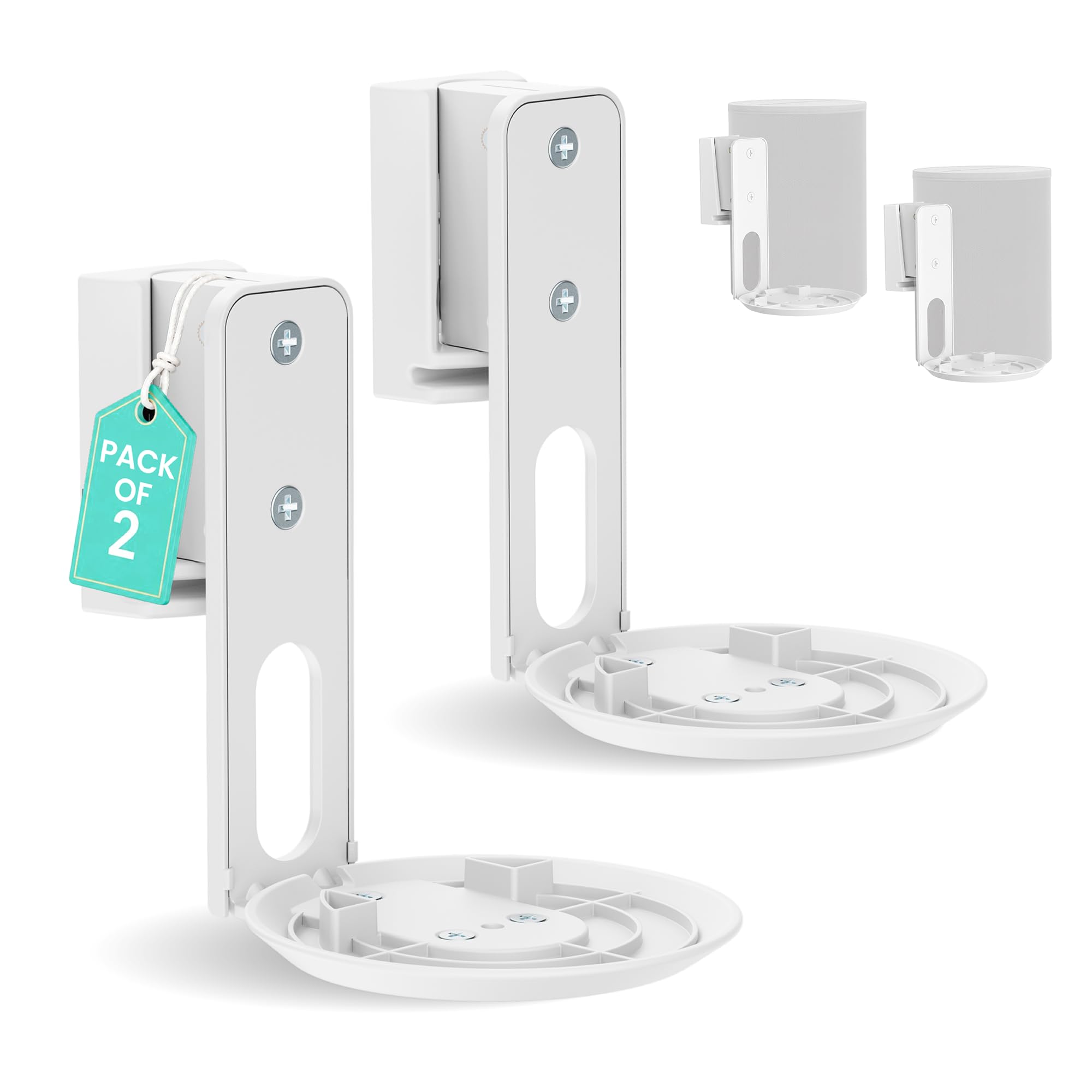 ynVISION.DESIGN Speaker Wall Mount for Sonos ERA 100/100 SL, White, 2-Pack