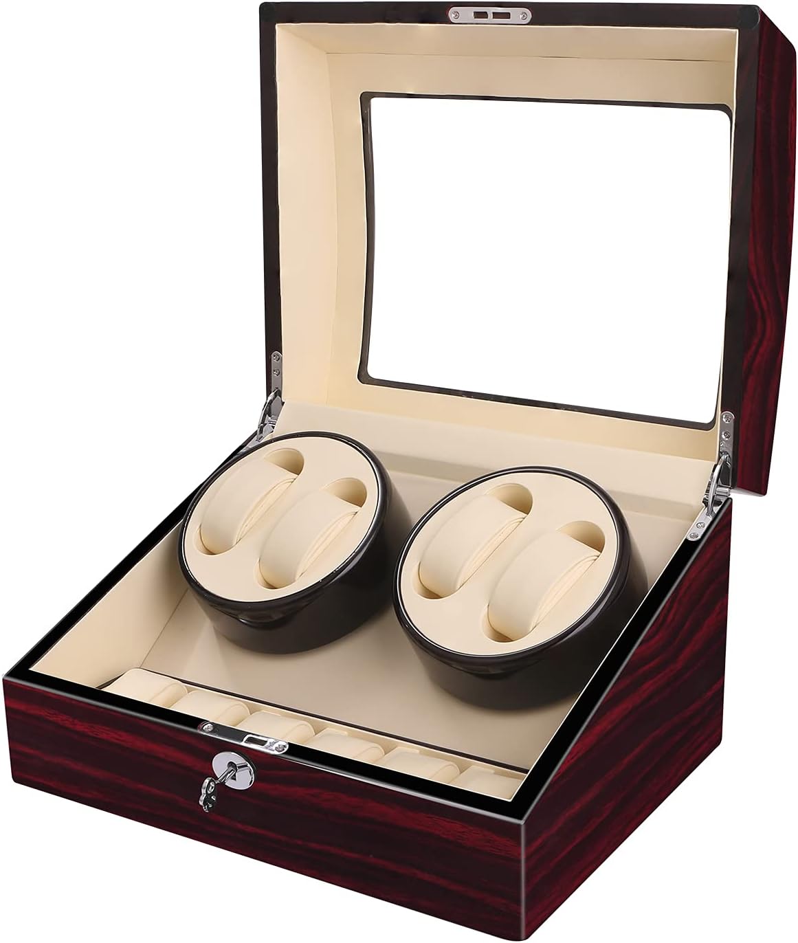 Maselex 4 Watch Winder Box for Automatic Watches with 6 Storages and Quiet Mabuchi Motor