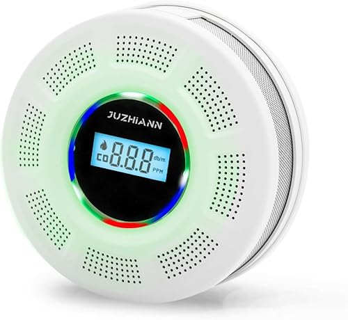 JuzhiAnn Detector de alarma de monóxido de carbono y humo de versión mejorada, alarma de humo y CO con pantalla digital, detectores de monóxido de disponible en Yaxa Colombia